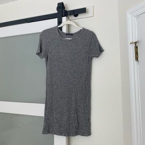 Brandy Melville Ribbed Heather Gray T-Shirt Dress in OS